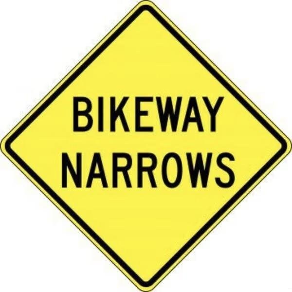 Accuform LANE GUIDANCE SIGN BIKEWAY NARROWS FRW656RA FRW656RA - main